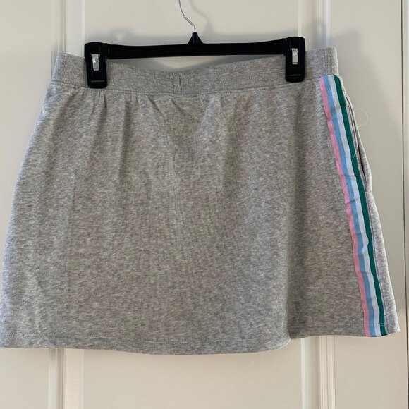 Hello Kitty Heather Grey Skirt With Pink & Teal Stripes Drawstring Waist Size L - Picture 2 of 6